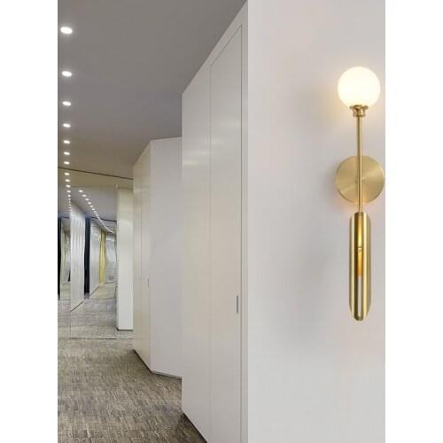 New 2 LED Bulb Corridor Stair Wall Lamp Living room Bedside Wall Sconce White Glass Gold Metal Surface mount Saudi Arabia Style
