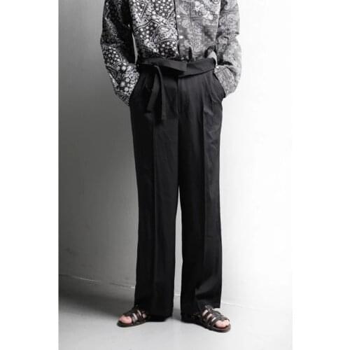 Dark mens DK suit pants mens straight tube design salt Japanese oversize wide leg casual pants