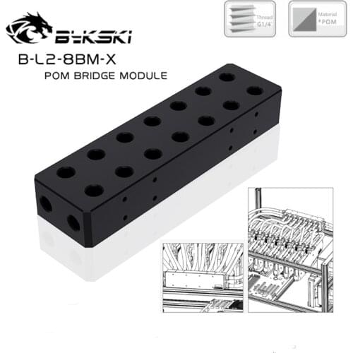 Bykski B-L2-8BM-X GPU Water Terminal Block for Computer Graphics Card Water Cooling Block Bridging Module Adapter POM Connectors