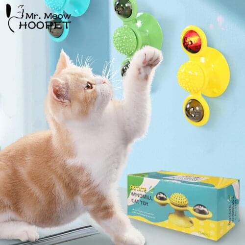 Hoopet Rotating Entertainment Toys For Cats Hanging Anti-boring Toys For Pet 2 Shape Feather Toys For Cats Cat Accessories