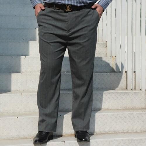 VROKINO brand Mens summer thin trousers Mens business formal classic striped suit pants Plus size 7XL 8XL 9XL