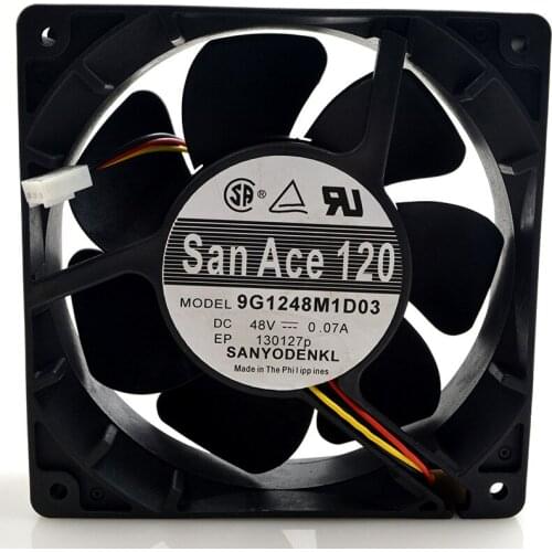 Japan FOR sanyo 9G1248M1D03 48V 0.07A 12CM 12025 double ball mute cooling fan