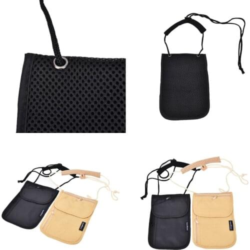 Women Travel Storage Bag Unisex Money Purse Neck Purse Wallet Money Coin Cards Passport Holder Neck Tickets Bag Pouch