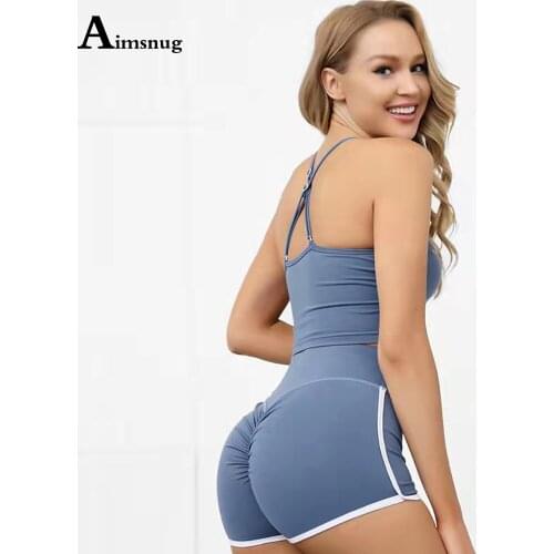 2021 Plus size 3xl Female Two Piece Outfits for Womens Set Strap Crop Top and Booty Shorts Casual 2 Pcs Sets Sportwear Woman