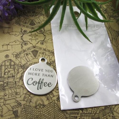 20pcs--"I Love You More Than Coffee"stainless steel charms 5 styles for choosing DIY Charms for necklace bracelets