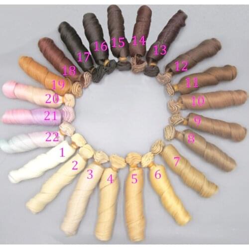 15cm*100cm curly doll hair brown khaki black high temperature heat resistant wigs fits 1/3 1/4 1/6 bjd doll diy doll wigs