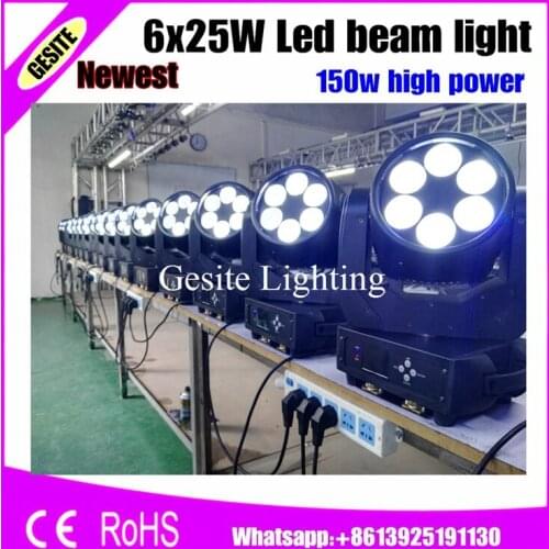 2pcs/lot New Design Super Beam 6X25W LED Moving Head Light Professional Stage Effect Lighting Cree Led Lamp Max Bright DMX DJ Li