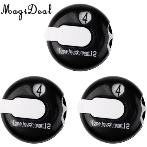 MagiDeal 3 Pieces Portable MIni Golf Score Counter Scorekeeper Scoring Tool Clip On Golf Glove or Golf Bag - Black
