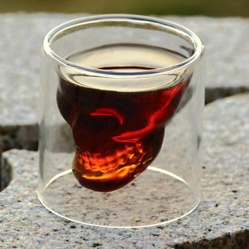 4pcs Set Skull Head Shot Glass Cup Beer Mug Wine Glass Crystal Whisky Vodka Coffee Cup 25 75 150 250ml Gift Bottle Bar Supplies