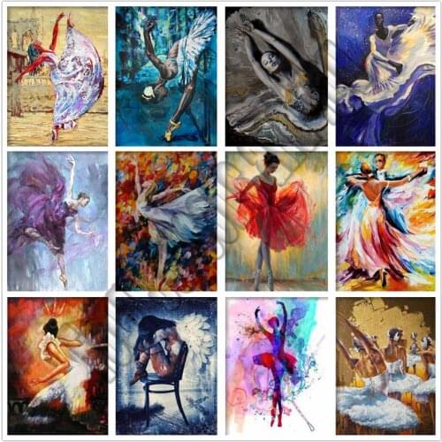 5D diy diamond painting ballet black full diamond inlaid portrait cross stitch kit painted acrylic art embroidery home decorgift