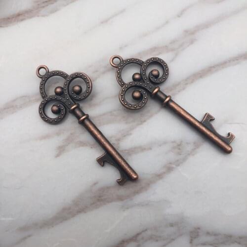 6pcs Beer Bottle Opener Tibetan Red bronze DIY Handmade Craft Pendant Necklace Key Chain Charms Findings Jewelry Making Supplies