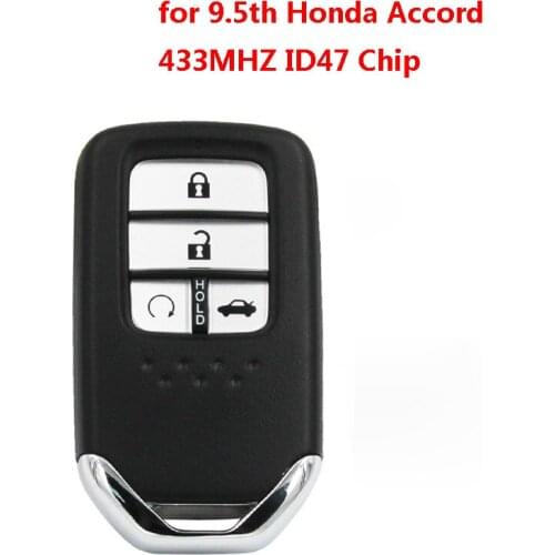 Car Smart Key Keyless Entry Remote Key with 4A Chip 434Mhz for Honda 9.5th Generation Accord with Logo and Blade