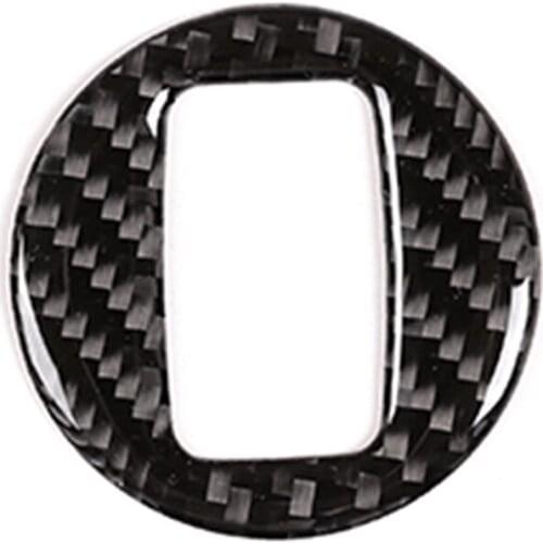 Car Ignition Switch Key Hole Ring Carbon Fiber Cover Decor for Touareg 2011-2018