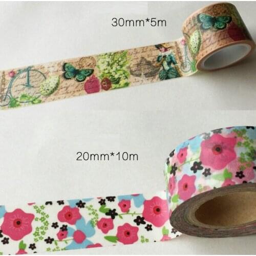 Free Shipping Beautirul 30mm*5m/20mm*10m high quality washi paper tape/Vintage Garden and Color little flower masking washi tape