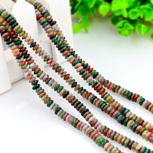 Natural crystal beads 3*6mm stone Green Dongling dish beads Jewelry and jewelry making DIY necklace Bracelet Jewelry accessories