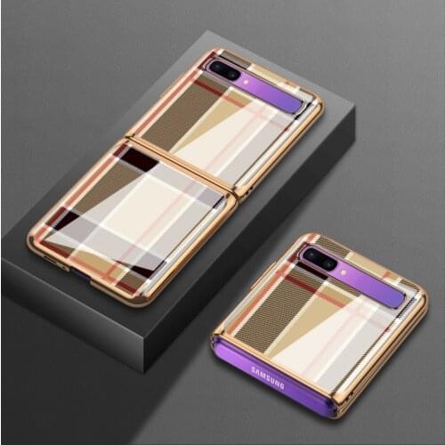 For Samsung zflip folding mobile phone case f7070 case 5g Japan and Korea f7000 electroplated f700n glass for men and women