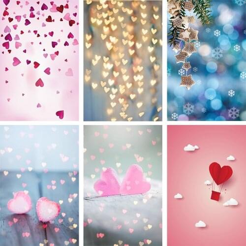 Laeacco Photo Backgrounds Happy Valentines Day Dreamy Love Heart Pattern Party Decor Bokeh Photography Backdrop Photocall