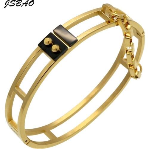 JSBAO New Arrival Rivet Bracelet Pattern Trendy Women Jewelry Nail With Chain Cuff Bracelets & Bangles Gift