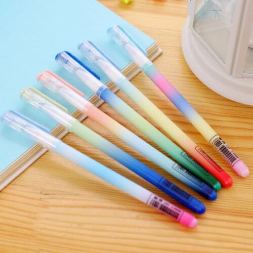 4 Pcs/Lot Beautiful cute Gel Pen Jelly color rainbow Ink Pens Stationery Office for girl boy School students Supplies