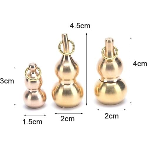 Brass Hollow Gourd DIY Keyring Pendant Handmade Lucky Gourd Feng Shui Jewelry
