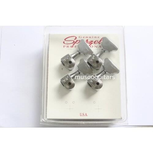 NEW Sperzel 4-In-Line Trimlok Locking BASS Tuning Machine Pegs - CHROME PLATED