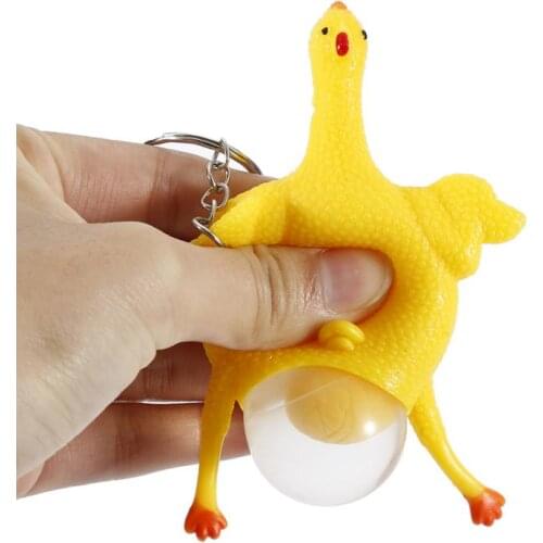 Novelty Gag Toys Antistress Squishy Chicken Laying Egg Stress Relief Practical Joke Fun Squishes Gadgets Squeeze Xmas Gift