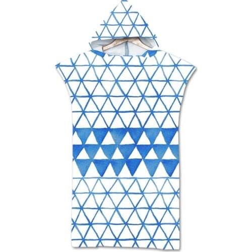 New Marine geometry Towel Adult Microfiber Dressing Robe Hooded Bath Towel Swimming Surfing Beachwear