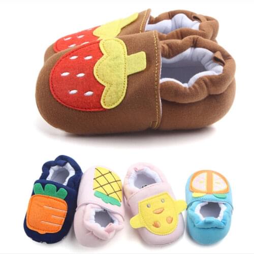 Baby Booties For Babies Winter Cartoon Fruit Baby Shoe Warm Soft Bottom Crib Shoes Infant Newborn Toddler Girl Boys First Walker