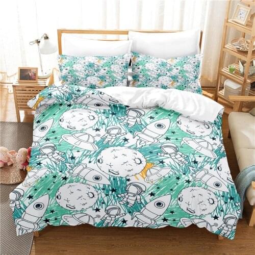 Astronauts Painting Bedding Set Duvet Cover Set 3d Bedding Digital Printing Bed Linen Queen Size Bedding Set Fashion Design
