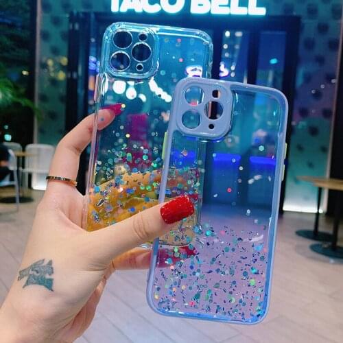 Transparent Sequins Cover For VIVO Y15 phone cases For Vivo Y11 2019 Y12 Y17 Y50 Y30 Y 15 Glitter Bling shell