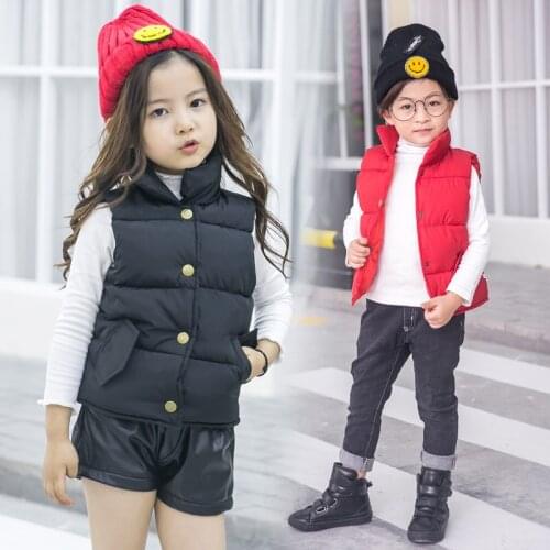 Multi color Childrens Clothing winter Outerwear Coats for Girls and Boys, 2019 New Cute Baby Vest Kids Warm Jackets waistcoats