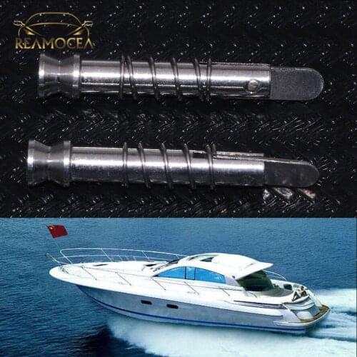 Reamocea 2Pcs Silver Metal Stainless Steel Quick Release Pin Deck Hinge Fit For Boat Marine Yatchs Ships Hardware Fitting Parts