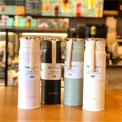 Fresh Art Luxury Thermos Hot Water Bottle Portable 304 Stainless Steel Blue Purple Vacuum Flask Coffee Mug Insulated Cup