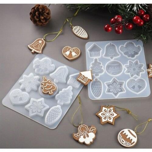 Crystal Epoxy Resin Mold Christmas Listed Pendant Silicone Mould DIY Crafts Jewelry Making Tools