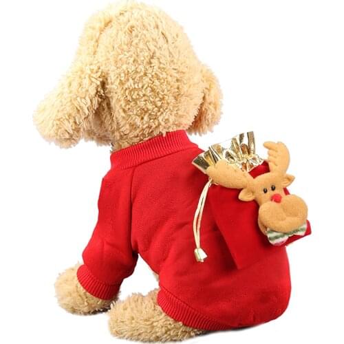 S-2XL Funny Christmas Cat Costumes Santa Claus Clothes For Small Cats Dogs Xmas New Year Pet Dog Jumpsuits Winter Poodle Outfits