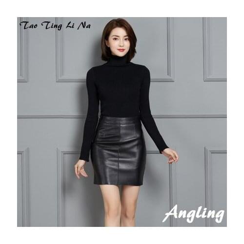 Top brand New Fashion 2020 Genuine Real Sheep Leather Skirt K7 high quality