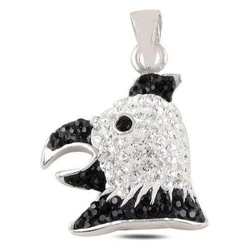 Silver 925 Sterling Eagle Crystal Gemstone Pendant