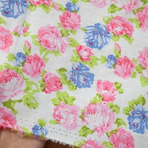150CM Width small rose Floral Cotton Fabric Flowers Printed Cotton Sewing fabric for clothing and bedding sheet