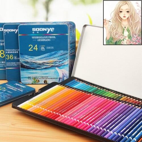 Water soluble pencil Wood Colored Pencils set Lapis De Cor Artist Painting crayon Color Pencil For School Drawing Art Supplies