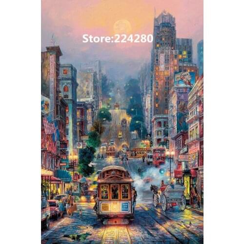 Needlework,Cross stitch,14CT Unprinted Embroidery kits Busy urban traffic congestion Cross-Stitching,Art DIY Handmade decor