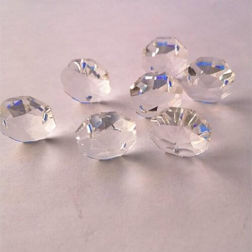 Top Quality 200pcs/lot 18mm Clear Crystal Chandelier Faceted Beads in Two Holes For Lighting Accessories Crystal Curtain Beads