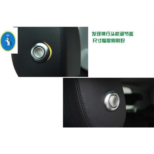 Yimaautotrims Seat Head Pillow Headrest Adjustment Button Ring Cover Trim Fit For Land Rover Discovery Sport 2015 - 2019 ABS
