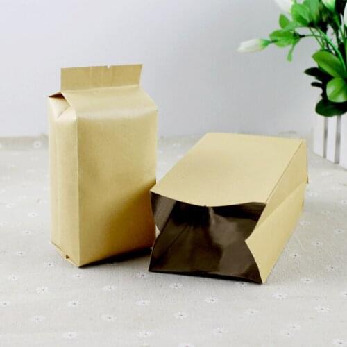 100pcs Kraft paper tea bag accordion pocket Inner plating aluminum foil bellow bag thickness 0.28mm(two layer)