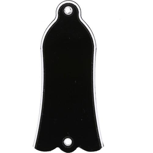 2 Holes PVC Black Bell Shape Truss Rod Cover Plate Scroll Plate For Gibson LP SG Flying V ES Guitar