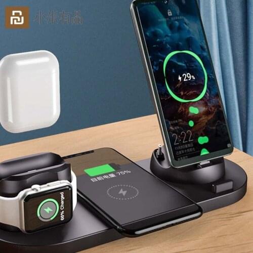 2020 Youpin 3-in-1 Wireless Charger Watch Iwatch5 Multi-Function Fast Charge Universal Airpods Headset Charging Stand 9 Protect