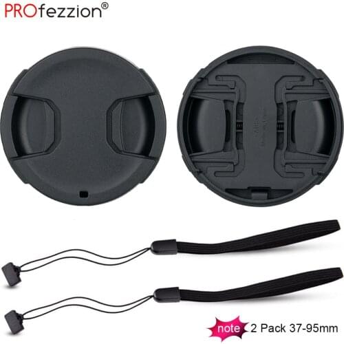 2 Pack Camera Lens Cap 37mm to 95mm Premium Quality Lens Filter Protector Cover Camera Accessories for Canon Nikon Sony Olympus