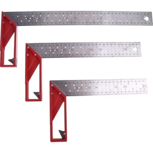 45/90 Degree Triangle Square Ruler 30cm Stainless Steel Right Angle Ruler Woodworking Try Square for Multiple Purposes