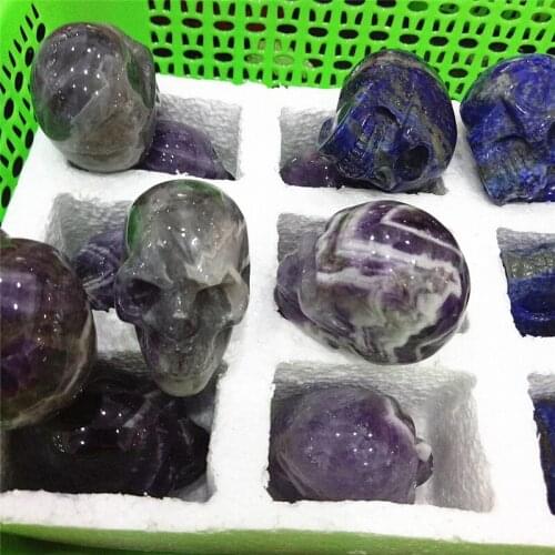 5cm personality fashion dream amethyst gemstone quartz Skull natural amethyst crystal quartz skull healing Feng Shui handcraft