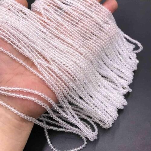Natural white Topa z stone Quartzs Stone Beads Round Small Loose Beads For Jewelry Making Bracelet Necklace 2 3 4 mm Face Stone