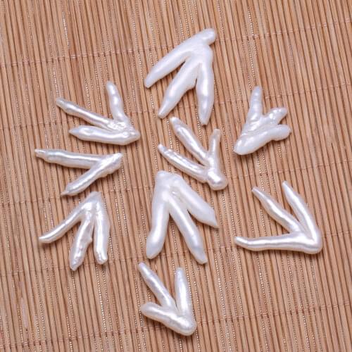 1Pcs Chicken Feet Shape Freshwater Pear Beads For DIY Necklace Pendant Brooch Pin Sewing Craft Jewelry Accessory Making